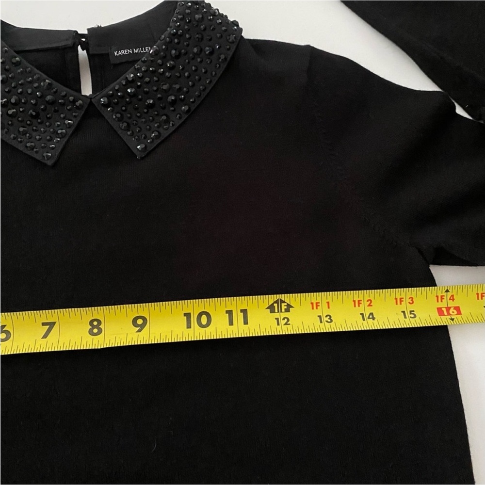 Karenn Millen Sweater Crystal Collar Knit Collection Black New size 0 - Picture 9 of 14